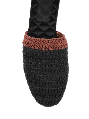 Dasha Crochet Slipper - Black / Brown