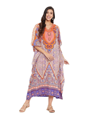 Polyester Kaftan Long Maxi Dress Plus