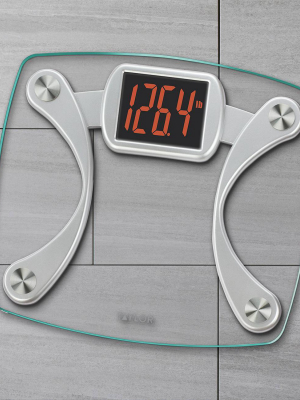 Digital Glass Stainless Steel Bathroom Scale Clear/silver - Taylor