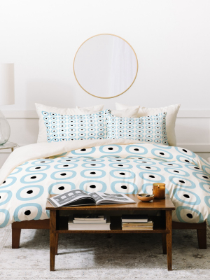 Geometric Carolina Okun Keene Duvet Cover Set Blue - Deny Designs