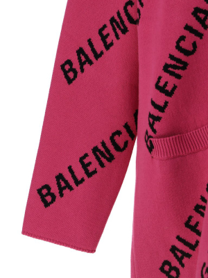 Balenciaga Allover Logo Knitted Cardigan