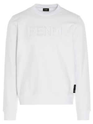 Fendi Logo Tag Crewneck Sweatshirt