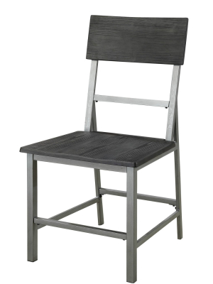 Set Of 2 Goslar Industrial Dining Chair Silver - Mibasics