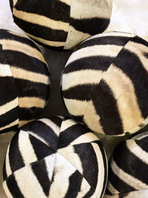 Zebra Ball Pillow, 12"