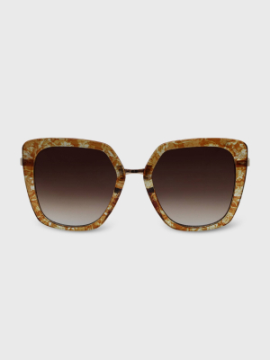 Women's Square Plastic Metal Sunglasses - Wild Fable™ Brown