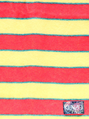 Kenzo Striped Fringed Scarf