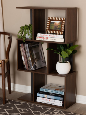 40.2" Legende Finished Display Bookcase Brown/dark Gray - Baxton Studio