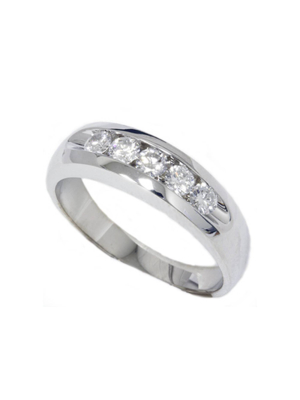 Pompeii3 Mens 3/4ct Diamond White Gold Wedding Ring Band New