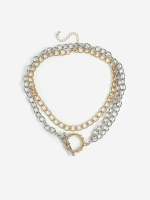 **chunky Chain T-bar Necklace