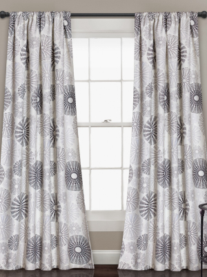 Set Of 2 Multi Circles Room Darkening Window Curtain - Lush Décor