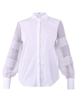 Brunello Cucinelli Sheer Sleeves Shirt