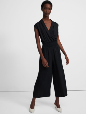 Draped Jumpsuit In Silk