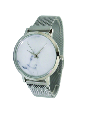 Olivia Pratt Mesh Fashion Watch With Magnetic Closure - Silver