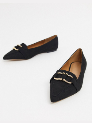 Asos Design Legit Loafer Ballet Flats In Black