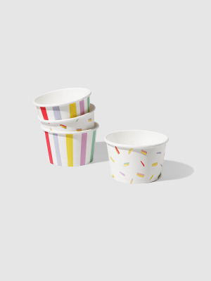 Stripe And Sprinkle Bowls (10 Per Pack)