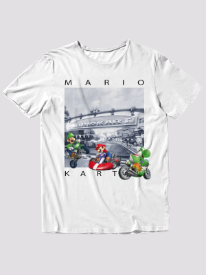 Men's Mario Kart Short Sleeve Graphic T-shirt - White