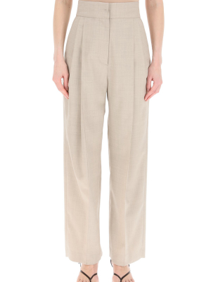 Low Classic Pleated Pintuck Trousers