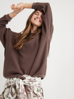 Aerie Waffle Fleece Oversized Sweatshirt