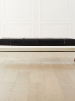 Ellis Leather Xbase Channel Tufted Bench