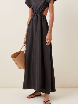 Valetta Silk Taffeta Maxi Dress