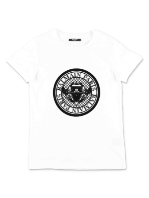 Balmain Kids Logo Crest Print T-shirt