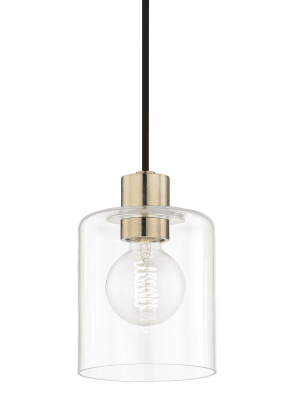 Neko 1 Light Pendant - Aged Brass