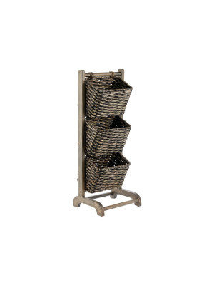 Mdesign Vertical Standing Storage Basket Stand With 3 Baskets