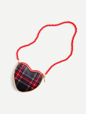 Girls' Heart Purse In Stewart Tartan