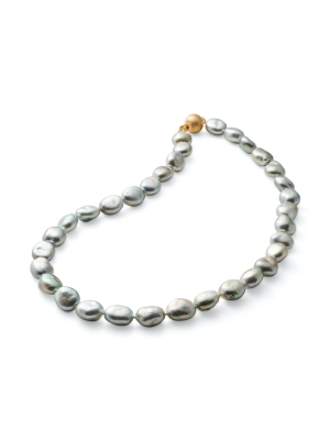 Gray Baroque Tahitian Pearl Necklace