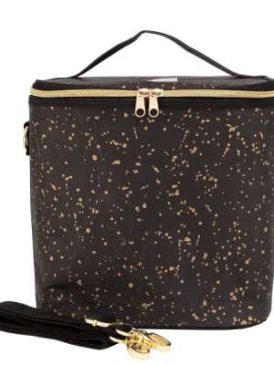 Soyoung Lunch Bag, Black Paper & Gold Splatter