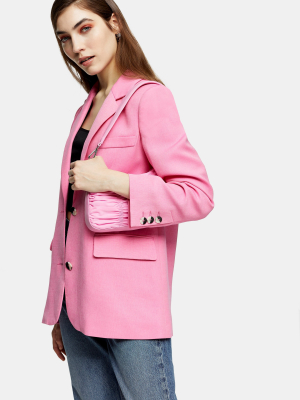 Pink Single Breasted Suit Blazer