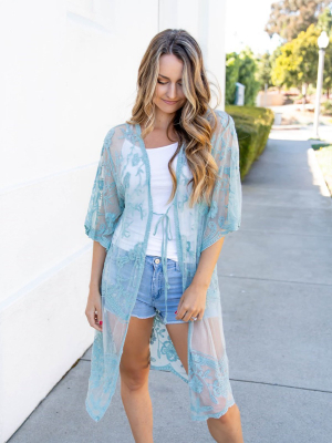 The Lacey Kimono - Mint