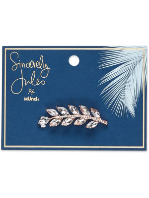 Sincerely Jules By Scünci Crystal Leaf Jeanwire Barrette - 6cm