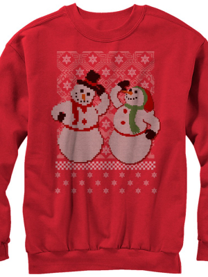 Women's Lost Gods Ugly Christmas Jolly Snowmen Sweatshirt