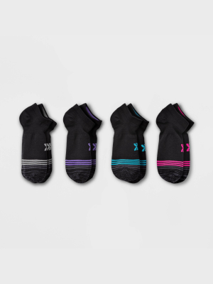 Women's Active Mesh Stripe Lightweight 4pk No Show Athletic Socks - All In Motion™ 4-10