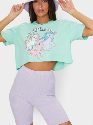 Green Washed My Little Pony Cropped T Shirt