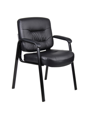 Executive Mid Back Leatherplus Guest Chair Black - Boss Office Products