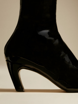 The Normandy Boot In Black Patent Leather
