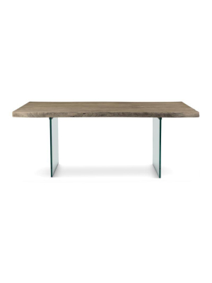 Brooks Dining Table In Americano/glass Base