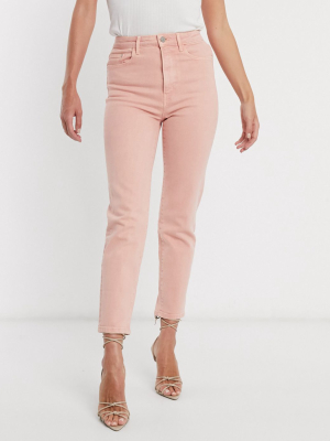 Stradivarius Slim Mom Jean With Stretch In Pink