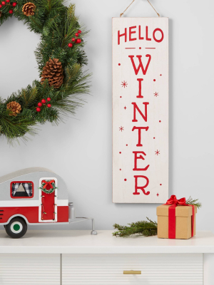 Happy Holidays & Hello Winter Reversible Hanging Sign - Wondershop™