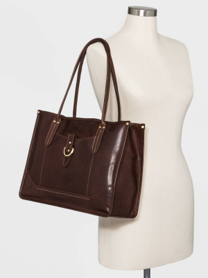 Bolo Leather Tote Handbag - Brown