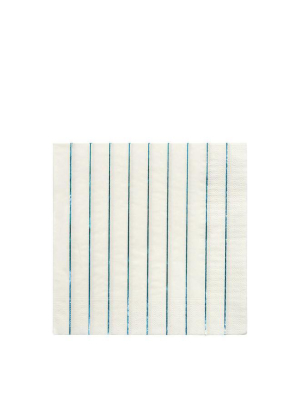 Blue Holographic Stripe Large Napkins