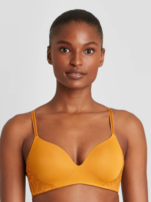 Women's Bliss Lightly Lined Wirefree Bra With Lace - Auden™