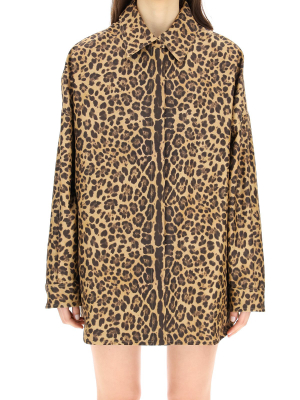 Valentino Leopard Print Pea Coat