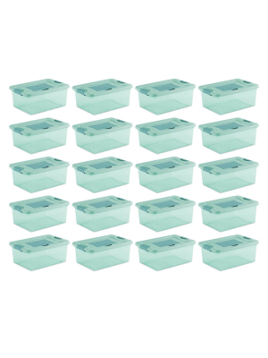 Sterilite 15 Quart Fresh Scent Stackable Shoe Storage Box Container (20 Pack)