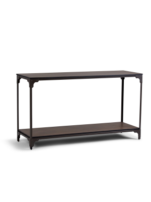 54" Oakley Solid Mango Wood Console Table Walnut Brown - Wyndenhall