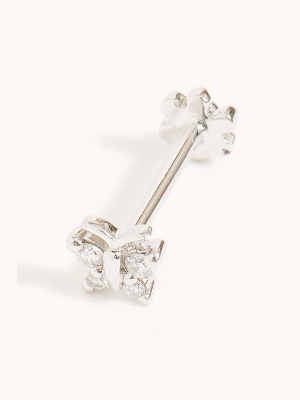 Small Butterfly Threaded Single Stud Earring