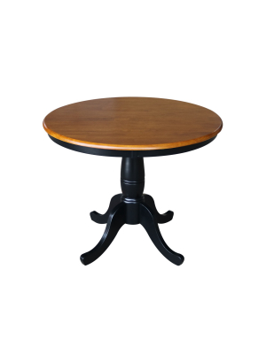 36" Round Top Pedestal Table Black/red - International Concepts