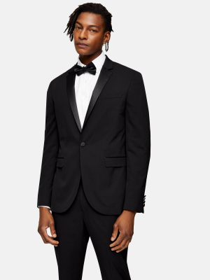 2 Piece Black Tuxedo Skinny Fit Suit With Notch Lapels